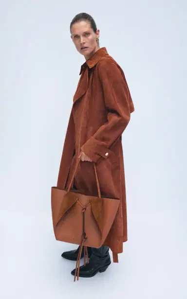 Gabriela Hearst Idalia Belted Suede Midi Wrap Skirt | Thumbnail 5