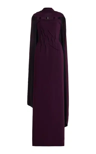 Marmar Halim Hand-Sculpted Crepe Cape Gown | Thumbnail 1 Marmar Halim Hand-Sculpted Crepe Cape Gown | Thumbnail 1