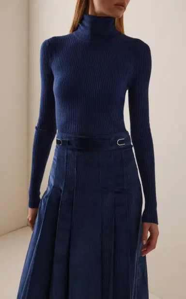 Gabriela Hearst Peppe Cashmere-Silk Turtleneck Top | Thumbnail 2
