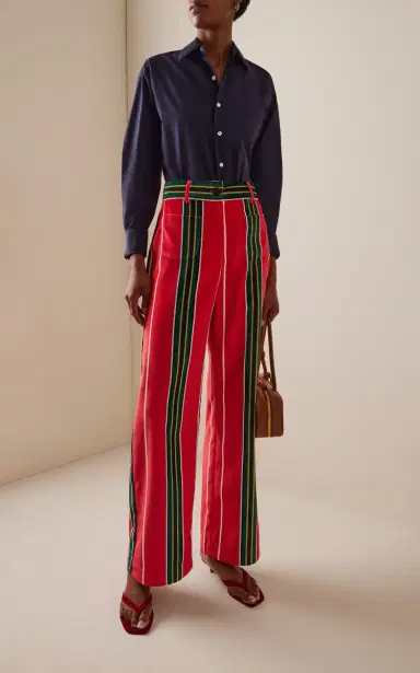 LA VESTE Pippi Striped Cotton Velvet Pants | Thumbnail 2 LA VESTE Pippi Striped Cotton Velvet Pants | Thumbnail 2