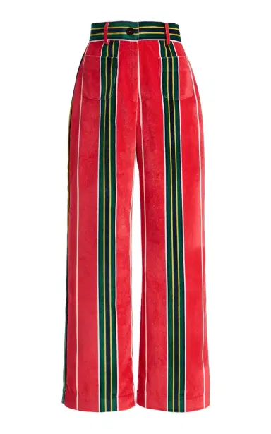 LA VESTE Pippi Striped Cotton Velvet Pants | Thumbnail 1 LA VESTE Pippi Striped Cotton Velvet Pants | Thumbnail 1
