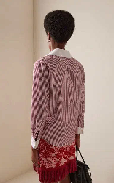 LA VESTE Shelby Striped Wool-Cotton Shirt | Thumbnail 4 LA VESTE Shelby Striped Wool-Cotton Shirt | Thumbnail 4