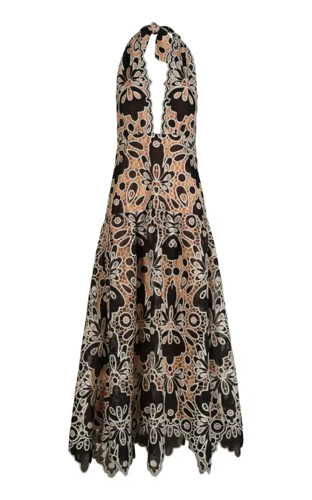 Johanna Ortiz Verso Luminoso Eyelet Maxi Halter Dress
