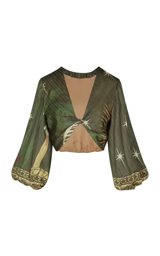 Johanna Ortiz Afterwork Silk-Cotton Cropped Top