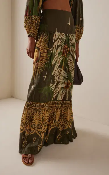 Johanna Ortiz Relatos De Mi Tierra Silk-Blend Maxi Skirt | Thumbnail 3