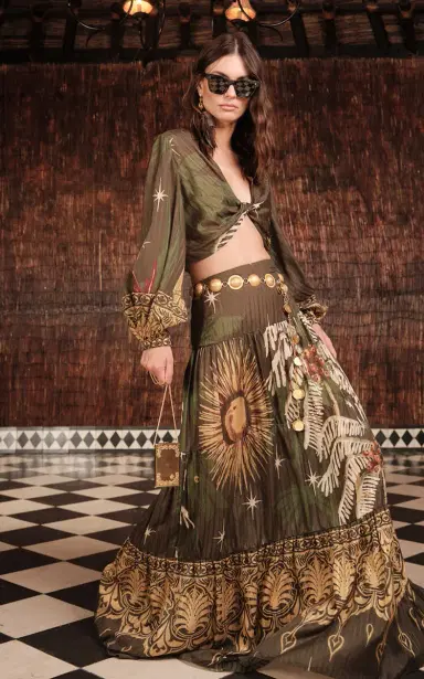 Johanna Ortiz Relatos De Mi Tierra Silk-Blend Maxi Skirt | Thumbnail 5