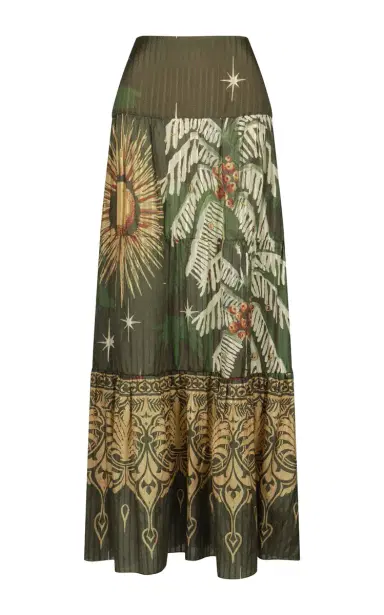 Johanna Ortiz Relatos De Mi Tierra Silk-Blend Maxi Skirt | Thumbnail 1