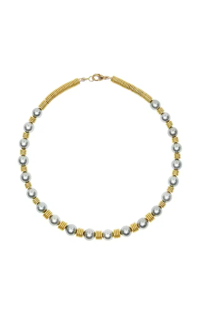 South Seas Pearls And Yellow Gold Rondelle Necklace