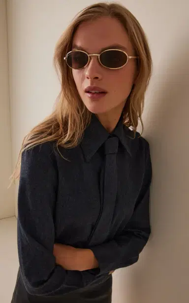 Gucci Oval-Frame Metal Sunglasses | Thumbnail 2 Gucci Oval-Frame Metal Sunglasses | Thumbnail 2
