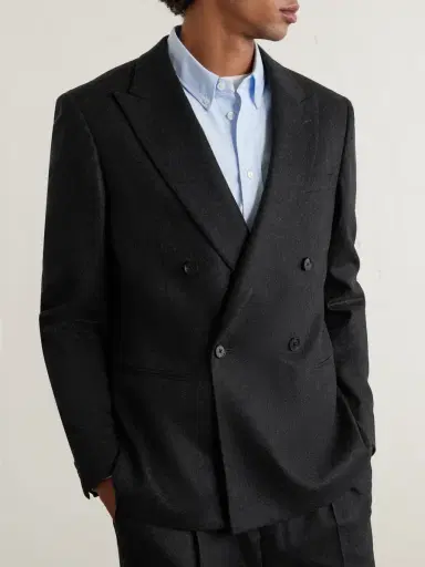 MR P. Double-Breasted Cashmere-Blend Flannel Suit Jacket - Men | Thumbnail 3