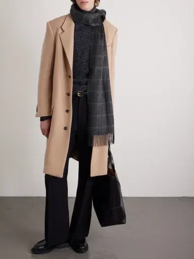 dunhill Fringed Checked Cashmere Scarf - Men | Thumbnail 2 dunhill Fringed Checked Cashmere Scarf - Men | Thumbnail 2