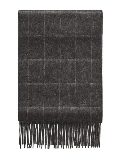 dunhill Fringed Checked Cashmere Scarf - Men | Thumbnail 1 dunhill Fringed Checked Cashmere Scarf - Men | Thumbnail 1