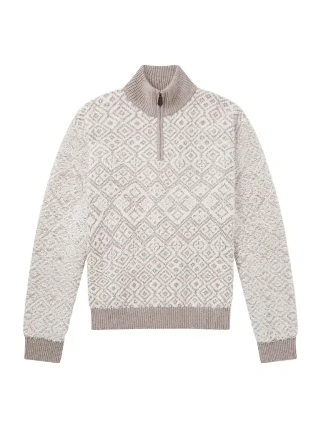 Paroo Jacquard-Knit Brushed Cashmere Half-Zip Rollneck Sweater - Men