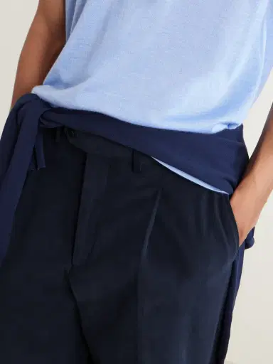 Saman Amel Straight-Leg Pleated Peached Cotton-Blend Trousers - Men | Thumbnail 5