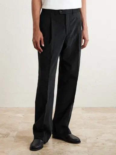 Saman Amel Straight-Leg Pleated Peached Cotton-Blend Trousers - Men | Thumbnail 3 Saman Amel Straight-Leg Pleated Peached Cotton-Blend Trousers - Men | Thumbnail 3