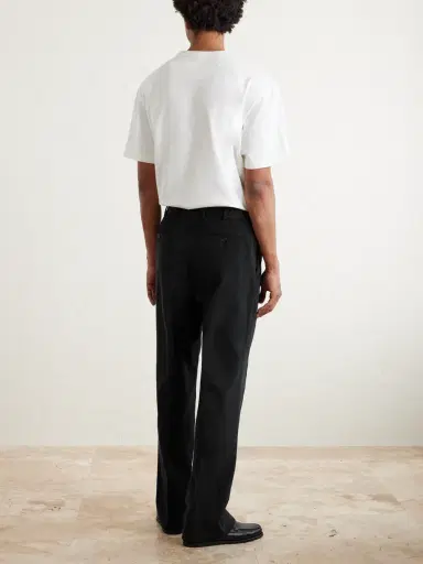 Saman Amel Straight-Leg Pleated Peached Cotton-Blend Trousers - Men | Thumbnail 4 Saman Amel Straight-Leg Pleated Peached Cotton-Blend Trousers - Men | Thumbnail 4
