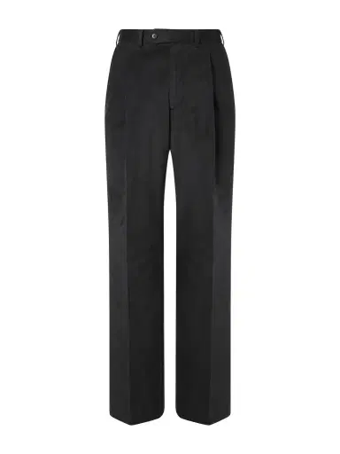 Saman Amel Straight-Leg Pleated Peached Cotton-Blend Trousers - Men | Thumbnail 1 Saman Amel Straight-Leg Pleated Peached Cotton-Blend Trousers - Men | Thumbnail 1