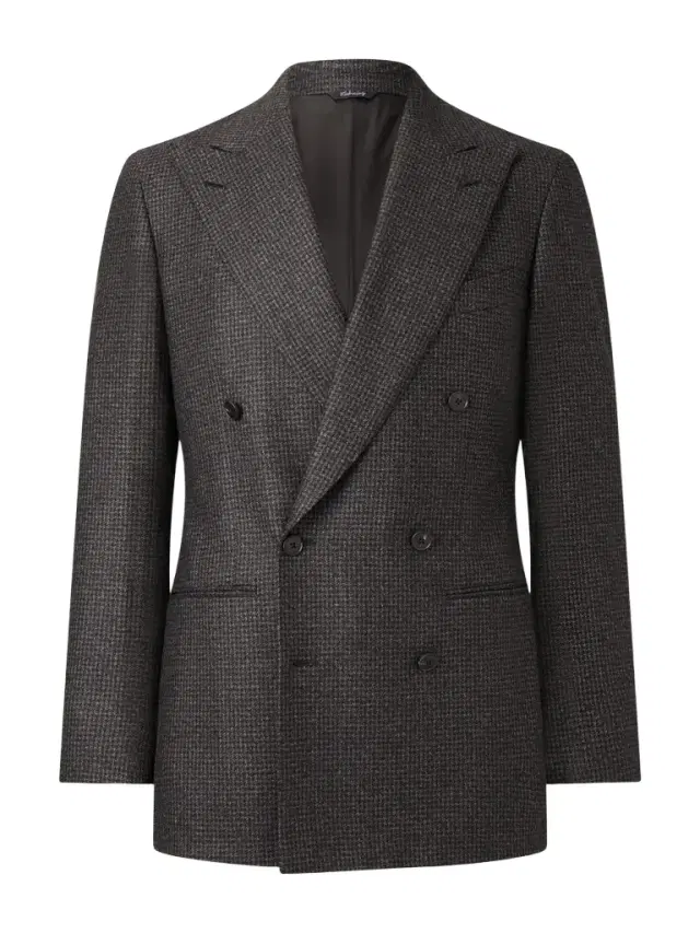 Saman Amel Double-Breasted Houndstooth Wool Suit Jacket - Men