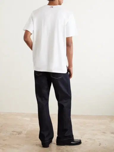 Thom Browne Logo-Appliquéd Cotton-Jersey T-Shirt - Men | Thumbnail 3