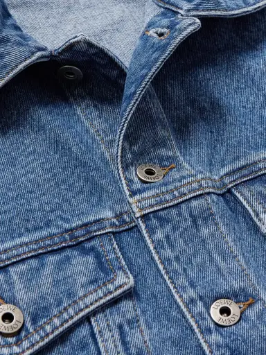 Loewe Anagram Leather-Trimmed Embroidered Denim Trucker Jacket - Men | Thumbnail 5