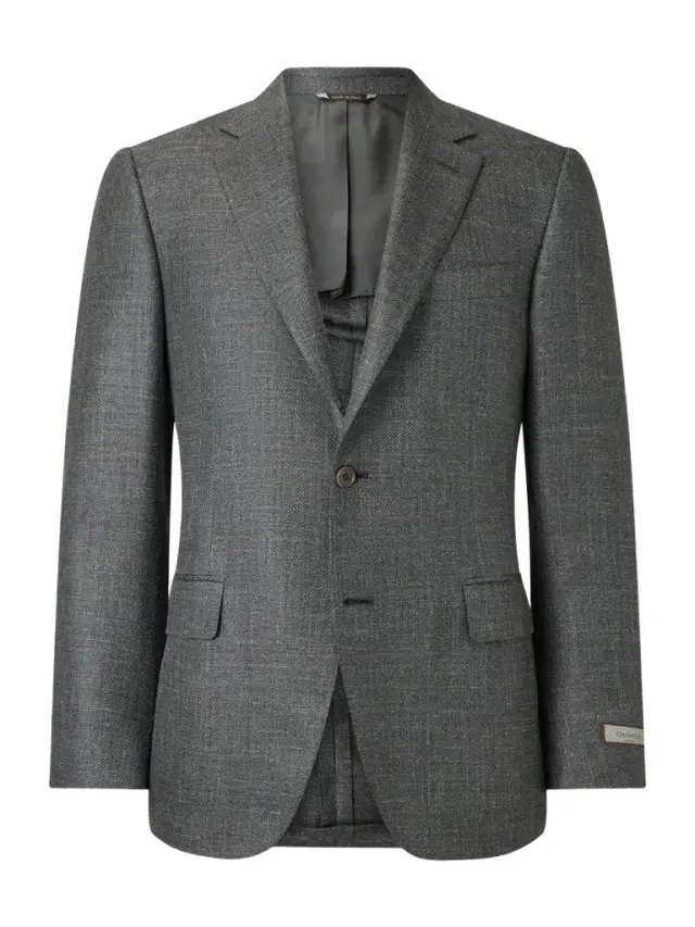 Canali Slim-Fit Wool, Silk and Linen-Blend Twill Blazer - Men