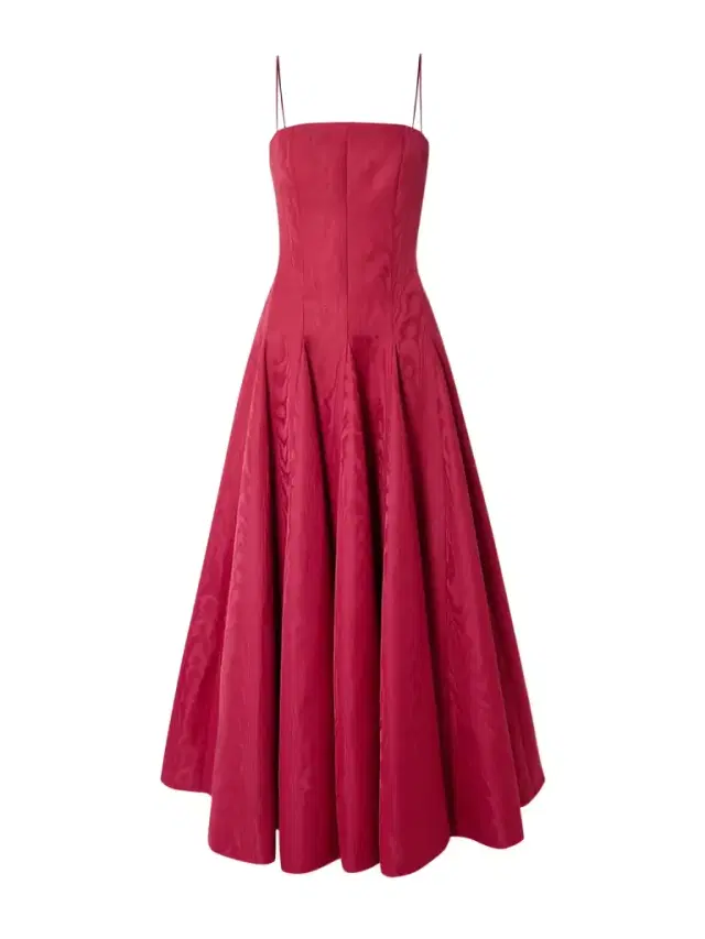 Gracia Pleated Recycled-moire Gown