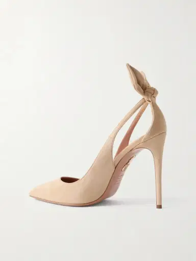 Aquazzura Bow Tie 85 Suede Pumps | Thumbnail 3 Aquazzura Bow Tie 85 Suede Pumps | Thumbnail 3