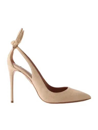 Aquazzura Bow Tie 85 Suede Pumps | Thumbnail 1 Aquazzura Bow Tie 85 Suede Pumps | Thumbnail 1