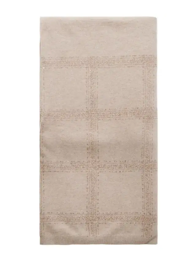 Sequined Checked Wool, Cashmere And Silk-blend Scarf