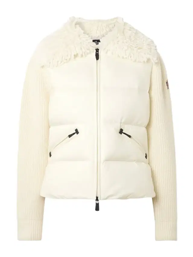 Fleece And Quilted Shell-paneled Ribbed Wool Cardigan