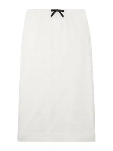 SHUSHU/TONG Bow-embellished Satin-trimmed Lace Midi Skirt | Thumbnail 1 SHUSHU/TONG Bow-embellished Satin-trimmed Lace Midi Skirt | Thumbnail 1