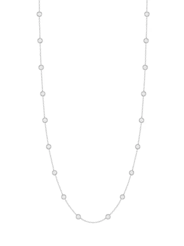 1.00ct Diamond 14K Gold By The Yard Necklace 22 Inches