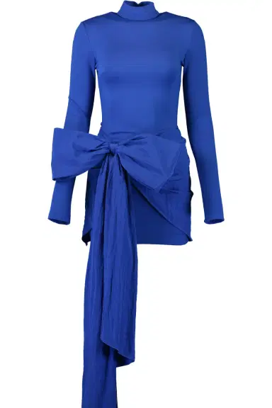 David Koma Long Sleeve Bow Detail Mini Dress | Thumbnail 1