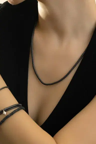 WALTERS FAITH Matte Hematite Beaded Necklace | Thumbnail 4
