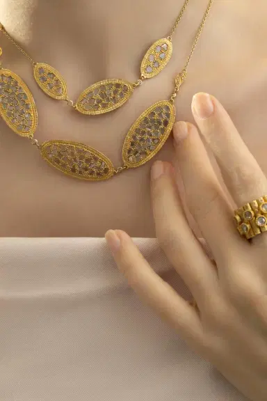 Coomi Multi Oval Rose Cut Diamond Necklace | Thumbnail 3
