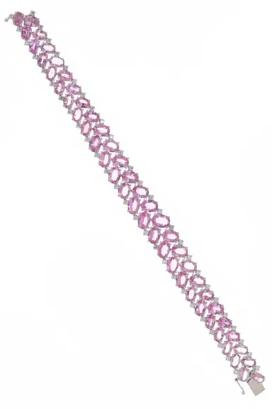 RUCHI NEW YORK Pink Sapphire  DiamondThree Row Bracelet | Thumbnail 1