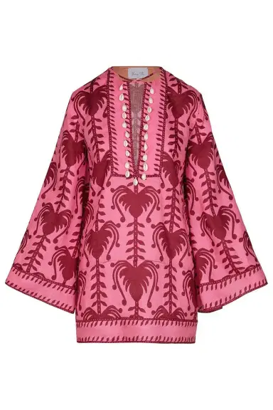 Johanna Ortiz Wild Savannah Tunic Dress - Pink Cherry | Thumbnail 1