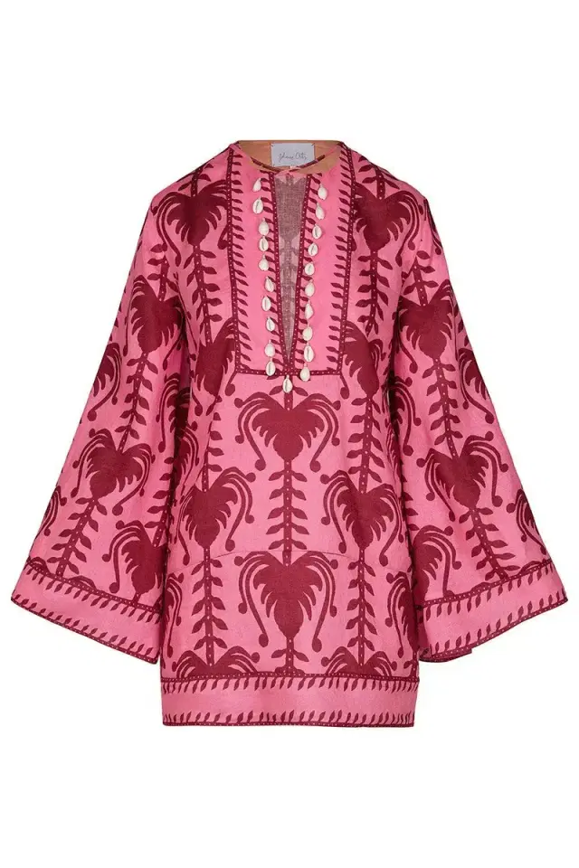 Wild Savannah Tunic Dress - Pink Cherry