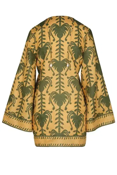 Johanna Ortiz Wild Savannah Tunic Dress - Yellow Light Green | Thumbnail 4