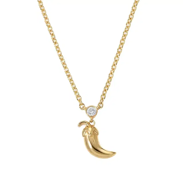 Stephanie Gottlieb Cocktail Chili Pepper Chain Necklace