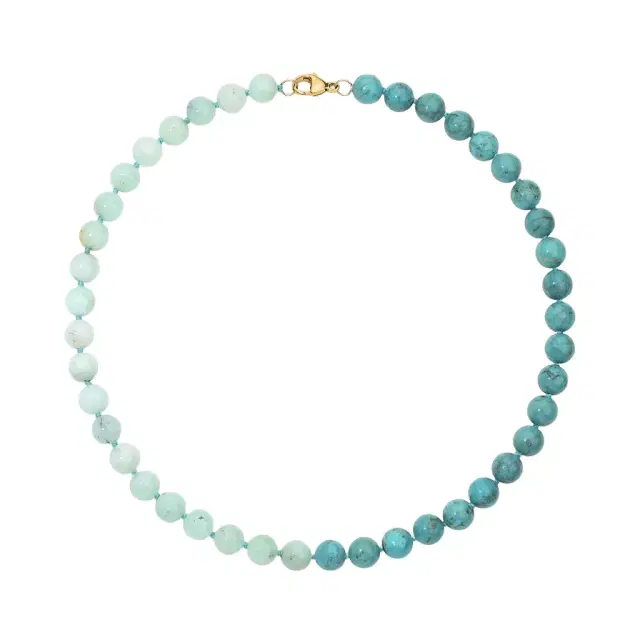 Stephanie Gottlieb Kendall Two Tone Turquoise and Chrysoprase Beaded Necklace
