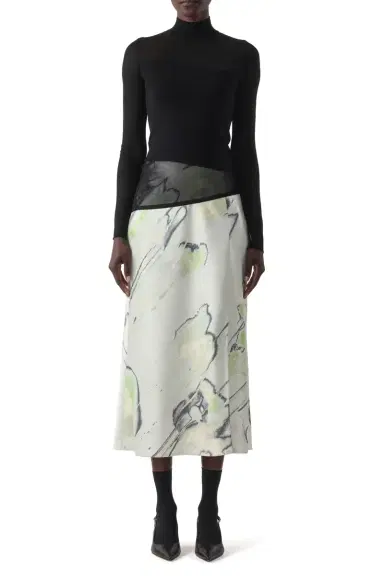 Jason Wu Collection SHEER COMBO MERINO KNIT TURTLENECK | Thumbnail 2