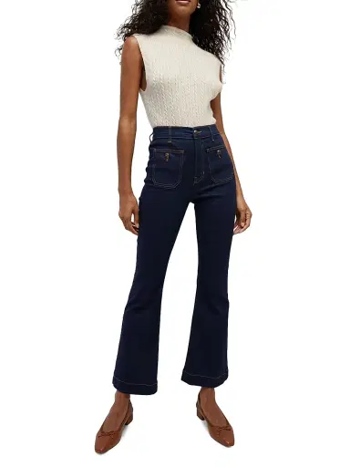 Veronica Beard Women's Carson Flared Patch Pocket Jeans | Thumbnail 2 Veronica Beard Women's Carson Flared Patch Pocket Jeans | Thumbnail 2