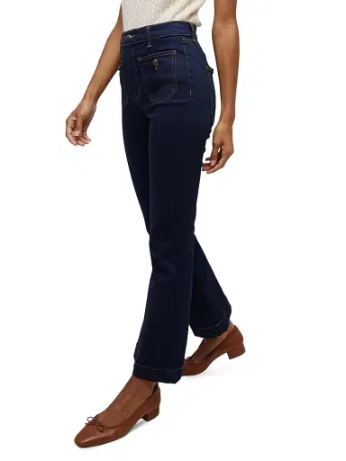 Veronica Beard Women's Carson Flared Patch Pocket Jeans | Thumbnail 4 Veronica Beard Women's Carson Flared Patch Pocket Jeans | Thumbnail 4