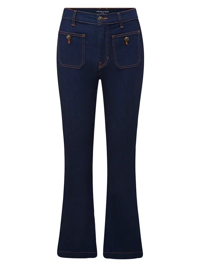 Veronica Beard Women's Carson Flared Patch Pocket Jeans - Oxford