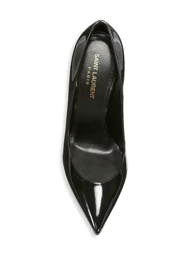 Saint Laurent Women's Opyum Point-Toe Patent Leather Pumps | Thumbnail 5