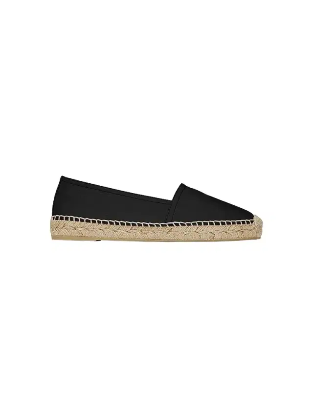 Saint Laurent Women's Monogram Espadrilles In Lambskin - Black