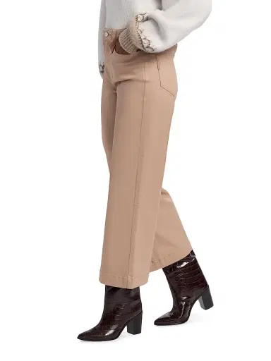 PAIGE Women's Anessa Wide-Leg Pants - Light Brown - Size 31 | Thumbnail 4