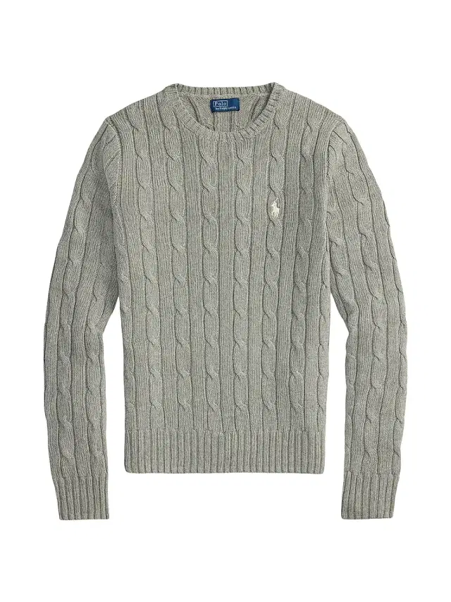 Polo Ralph Lauren Women's Cable-Knit Cotton Crewneck Sweater - Fawn Grey Heather