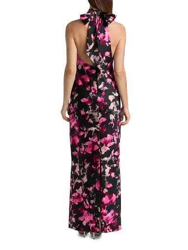 Ramy Brook Women's Tatiana High-Neck Floral Satin Gown - Multi Wild Floral | Thumbnail 5